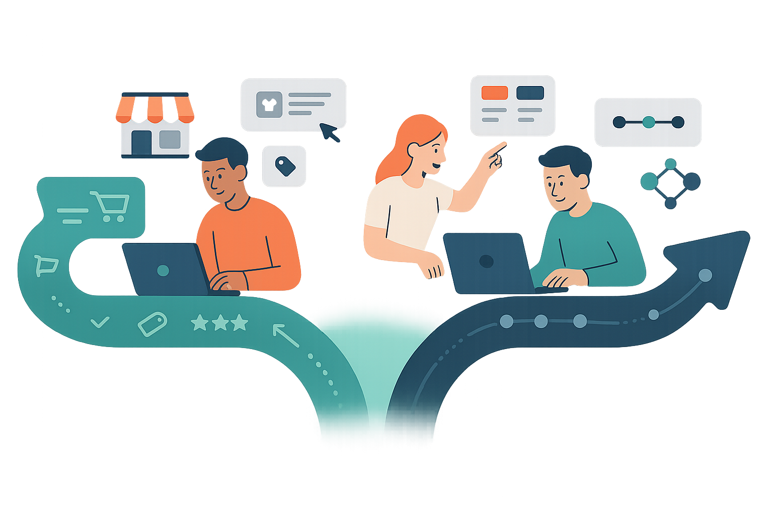 Leaders reviewing a crafted digital system